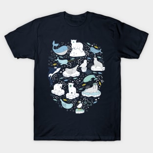 Arctic Animals - Cute animals floating on Icebergs by Cecca Designs T-Shirt